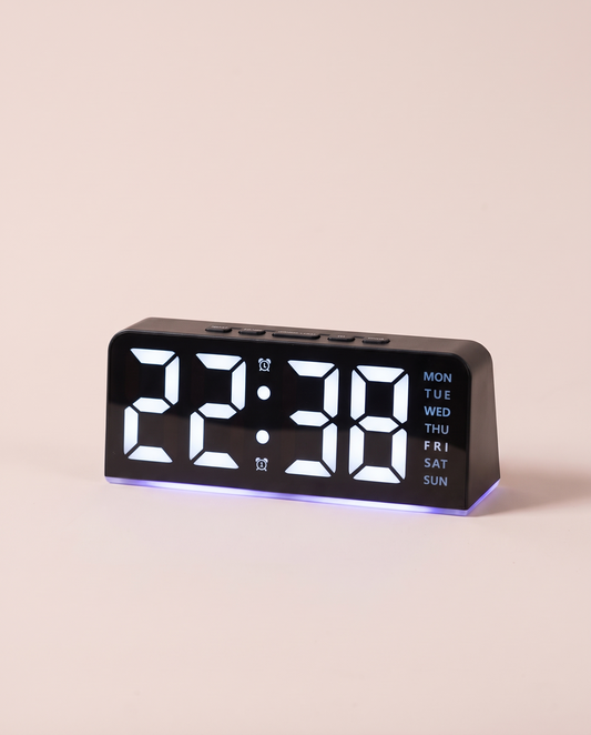 LED digital alarm clock with night light